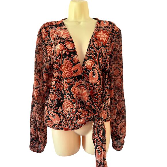 ASOS Paisley/Floral Wrap Blouse Size 14 - Picture 1 of 8